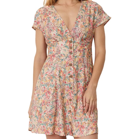 Marine Layer Camila Floral Button Up Mini Dress Size Small - Picture 1 of 10
